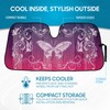 BDK Pink Butterfly Front Windshield Sunshade Accordion Folding Style Auto