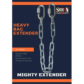 SHIHAN BOXING Punch Bag THE MIGHTY EXTENDER Chains 24inch and 1 Pair Locking Carabiners