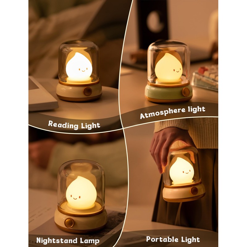 WANIDEA Ghost Campfire Night Light, Led Candles,Cute Kerosene Lamp,Halloween Decor