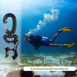 BOFRHME Set of 4 Diving Series Double Tube Holder Diving Pliers Underwater Double BCD Hose Clamp Accessories for Diving and Snorkelling