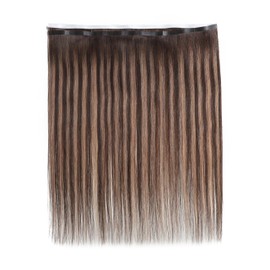 Caliee 16 Inch Long Weft Tape in Hair Extensions 50G One Piece Tape in Hair Extensions Invisible Color R2-2/6 Darkest Brown with Chestnut Brown Soft Wide PU Weft 31.5"(80cm)