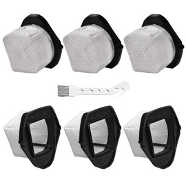 Dust Cup Filter Replacement Fit for Shark Cordless Hand Vacuum SV780 SV75Z SV728N SV726N Directly Replaces Part # XF769, XSB726N Pack of 6 with 1 PC Cleaning Brush