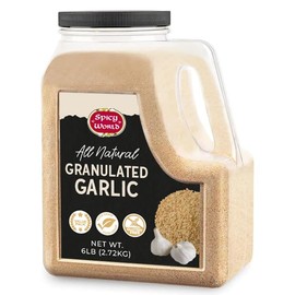 Spicy World Granulated Garlic 6 LB Jar – Gluten Free, Coarse Ground Dehydrated Garlic, Non-GMO, Bold Flavor for Cooking, Seasoning & Spice Blends