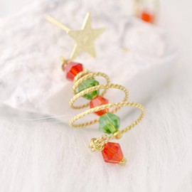 Christmas Earrings for Women Christmas Tree Colorful Star Earrings