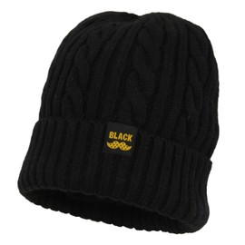 Soophen Gorro de Lana Holgado para Hombre, diseño de Calavera, Negro, Talla única