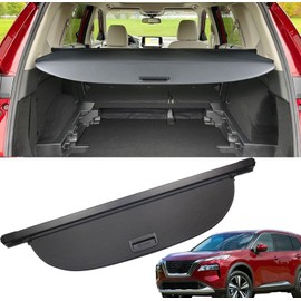 Marretoo for 2021 2022 2023 2024 2025 Nissan Rogue S SV SL Platinum Trunk Cargo Cover Black Retractable Waterproof Cargo Cover Luggage Security Shield Shade（Not fit for Nissan Rogue Sport）