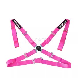 TANAKA UNIVERSAL PINK 4 POINT CAMLOCK RACING SEAT BELTS HARNESSES 2"