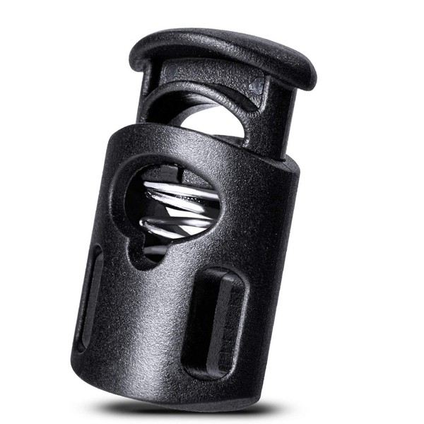 AQRINGO Plastic Cord Locks Single Hole Spring Toggle Stopper Cord
