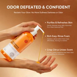 QualiLife Persimmon Body Wash for Old People Smell, Natural Deodorant Bar Soap for Strong Odor Smelly Feet Remove, Deep Cleansing Body Deodorizing for Eliminating Odor, Kids Safe