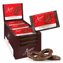 Asher's Chocolates Company, Delicious Chocolate Covered Pretzels, 2 Packs of Sweet and Salty Candies, Small Batches of Kosher Chocolate, Family Owned Since 1892 (15 Count, Milk Chocolate)