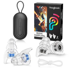 Hearprotek 2 pares de tapones para los oídos de concierto de alta fidelidad, silicona reutilizable, reducción de ruido, músicos, protección auditiva para música fuerte, conciertos, Rave, festival, DJ's, discoteca, fiesta (23 dB y 26 dB)