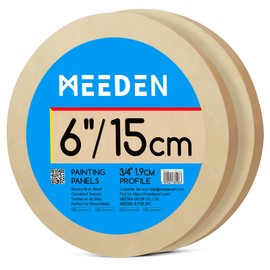 MEEDEN Round Wood Canvas Panels: 3/4" Deep 6" Dia Round Wooden Canvas Panel - Pack of 2 Cradled Wood Art Boards for Pouring Art, Crafts, Painting