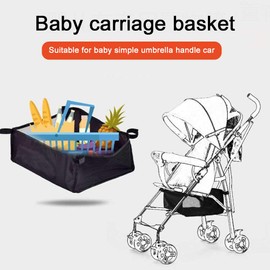 MOVKZACV Baby Stroller Basket, Baby Pram Universal Bottom Basket Sundries Organizer Storage Bag for Storing Baby Product