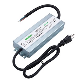 FORLEDLITE Wide Input 100~265V AC to DC 24V 300W Output IP67 Waterproof Constant Low Voltage LED Power Supply Transformer Driver with Preparation Input Plug for Outdoor Indoor LED Lights