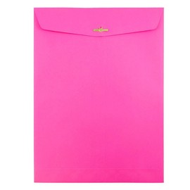 JAM PAPER 9 x 12 Colored Envelopes with Clasp Closure - Ultra Fuchsia Hot Pink - 50/Pack