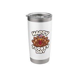 Thanksgiving Turkey Happy Turkey Day Thanksgiving Turkey Stainless Steel Insulated Tumbler