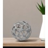 Homeroots Light Gray Metal Hollow Orb Sculpture