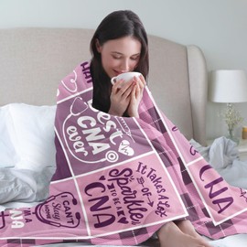 CNA Appreciation Week Gifts for Women Blanket 60"x 50", Appreciation Gifts for CNA Week, Certified Nursing Assistant Graduation Gift Ideas, CNAs Week Presents Bulk 2025, Presents for CNA Nurses