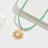 Zurlcdye Sun Necklace for Women Moon Pendant Boho Beaded Necklaces