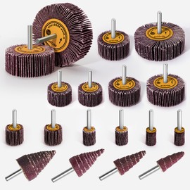 Aongray 18 PCS Abrasive Flap Wheels, 80 Grit Sanding Flap Wheel, 1/4 Inch Shank Sanding Paper Polishing Wheels for Polishing Grinding Remove Rust Deburring
