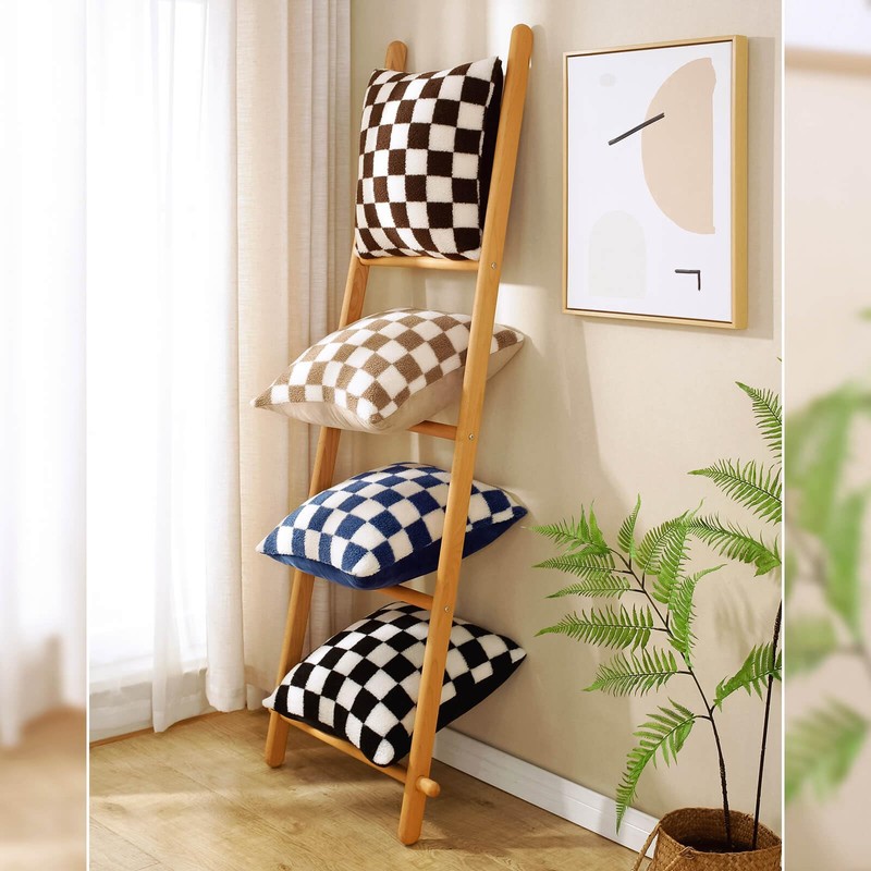 AmHoo Set of 2 Decorative Cushion Covers Checkerboard Decorative Cushion