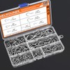 HELIFOUNER 120 Pieces 7 Sizes Cup Screw Hooks, Silver, Screw-in