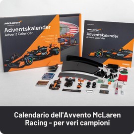 FRANZIS McLaren Racing 67391 - Calendario dell'Avvento 2025, modello in scala 1:43, con modulo audio e libro di accompagnamento da 52 pagine