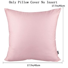 4-Pack Cotton Comfortable Solid Decorative Throw Pillow Case Square Cushion Cover Pillowcase(Cover Only,No Insert) (18x18 inch/ 45x45cm,Pink)