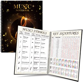 Harloon Blank Sheet Music Composition Manuscript Staff Paper 8.5x11 Inch Music Notebook Piano Accessories Gifts for Music School Supplies Business Gift, 63 Pages