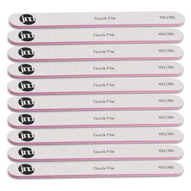 New* JND Professional Salon Grade Double Sided Emery Board Nail Files Buffer Polisher Natural Manicure Pedicure Acrylic Gel Nails (10Pack) (100/180)