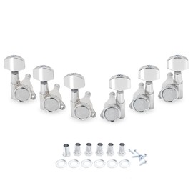 Guitar Locking Tuners 6 Pieces Lock String Tuner Machine Head Square Handle Key Pegs Replacement For Classic Acoustic Elecric Guitar For ST TL LP Style-Chrome