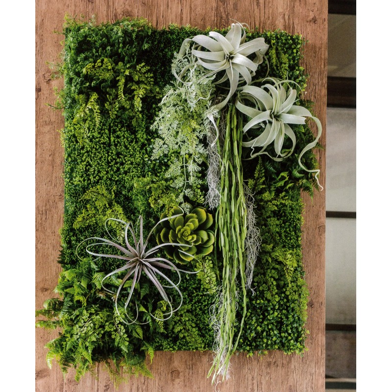 asca Artificial Moss Mat, Green, Approx. 11.6 x 11.6 x