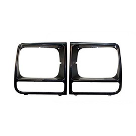 Bundle 1997-2001 Fit Jeep Cherokee Se/Sport Headlight Door Bezel Raw Black Lh & Rh