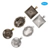 60pcs Metal Round Oval Pendant Base Tray Glass Domes Sheet
