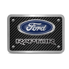 iPick Image Made for Ford Raptor 3D Logo Carbon Fiber Texture Billet Aluminum 2 inch Tow Hitch Cover