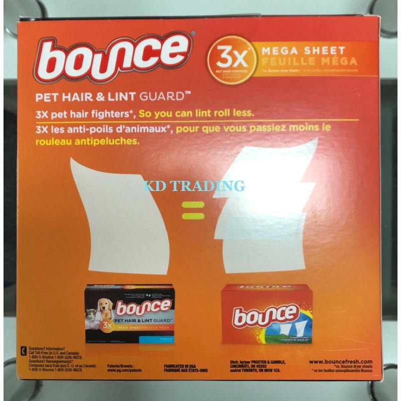 BOUNCE Pet Hair & Lint Guard MEGA Dryer Sheets -