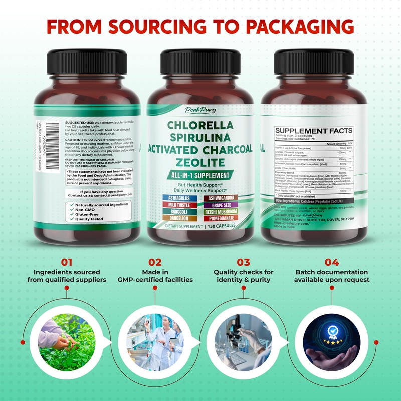 Ultra All-in-1 Chlorella, Spirulina, Activated Charcoal & Zeolite – Natural