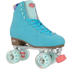 VNLA Parfait Women’s Roller Skates | Trendy, Comfortable & Perfect for Wide Feet | High-Top Quad Skates - Aqua - Ladies 5