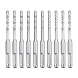 hsawbit 10PCS Masonry Drill Bits Set with SDS Plus Shank, 4mm x 110mm Hammer Drill Masonry Drills Tungsten Carbide Tip for Concrete, Brick, Cement Walls, Stone