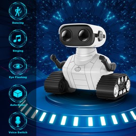 Hamourd Robot Toys for 3 Years Old Boys Girls- Rechargeable Remote Control Robots, Emo Robot with Auto-Demonstration, Flexible Head & Arms, Dance Moves, Music, and Shining LED Eyes, Kids Toys Gifts