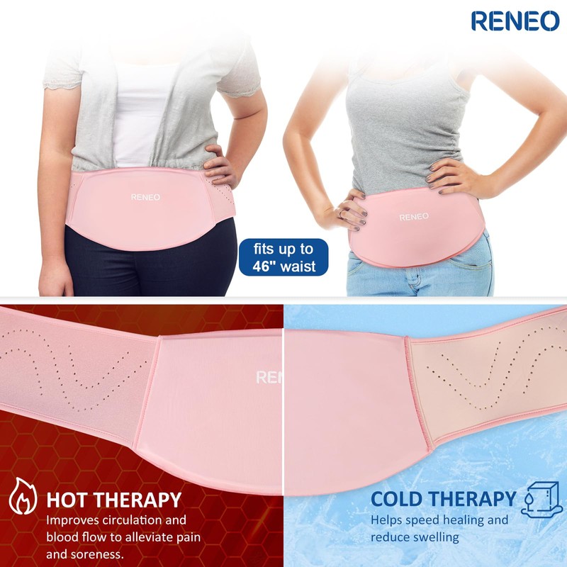 RENEO C Section Belly Binder, Reusable Solid Gel Ice Pack