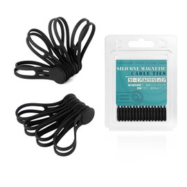Silicone Magnetic Cable Ties, 4.72 Inch Upgraded Cord Ties With Magnet Cable Strap Cord Wrap For Travel Phone USB Charging Cable Management (8-Pack, Black)
