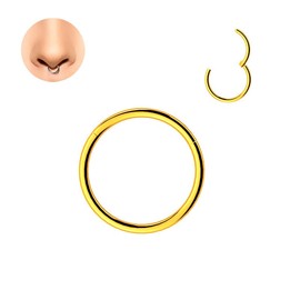 LOVANS Pack of 6 Nose Rings Stainless Steel Nose Piercing Hoop Nose Ring Set for Women Men Silver and Gold Hypoallergenic Earrings 6 mm 8 mm 10 mm, Stainless Steel