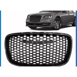 Sagnod Auto Replacement Grille Compatible For CHRYSLER 300 300c SRT 2015-2022 Gloss Black