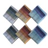 Mens Luxury 100% Cotton Handkerchiefs Plaid 6PCS