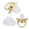 Stylish Gold Letter Infant Pacifier, Portable Silicone Alloy Pacifier with