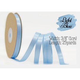 LASOIE Satin Ribbon for Flower Bouquet Gift Wrapping for Crafts Bows for Girls Hair Presents Bookmarks Birthday Party Decorations Wedding Invitations Decorative for Craft Light Blue 9mm 3/8 Inches