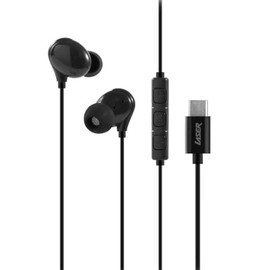 Laser Wired in-Ear Earphones with in-Line Controls, USB-C, Headphone, Black