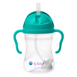 b.box Sippy Cup with Weighted Straw, Drink from Any Angle, Leak Proof, Spill Proof, Easy Grip. BPA Free, Dishwasher Safe, for Babies 6m+ to Toddlers (Jade 240ml, 8oz)