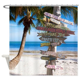 CafePress Key West Sign Decorative Fabric Shower Curtain